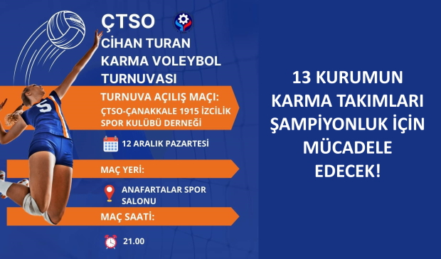 ÇTSO Kurumlar Arası Voleybol Turnuvası Başlıyor
